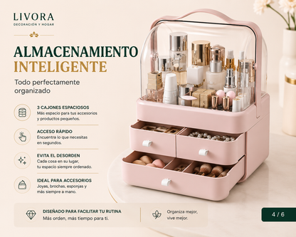 Makeup Cosmetic Organizer with 3 Drawer Storage Box
