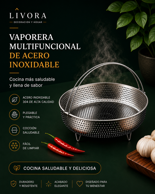 Cesta multifunción para escurrir y cocinar al vapor