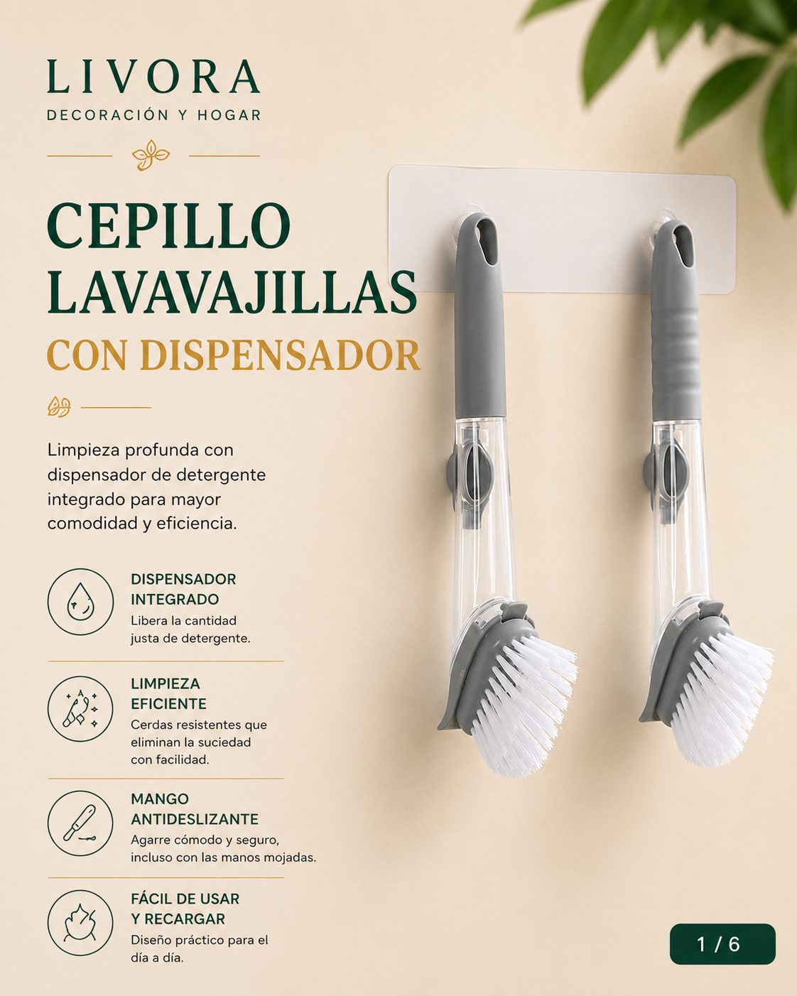 Soap Dispenser 2 Brush Set