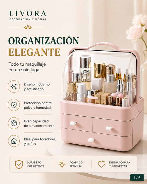 Makeup Cosmetic Organizer with 3 Drawer Storage Box